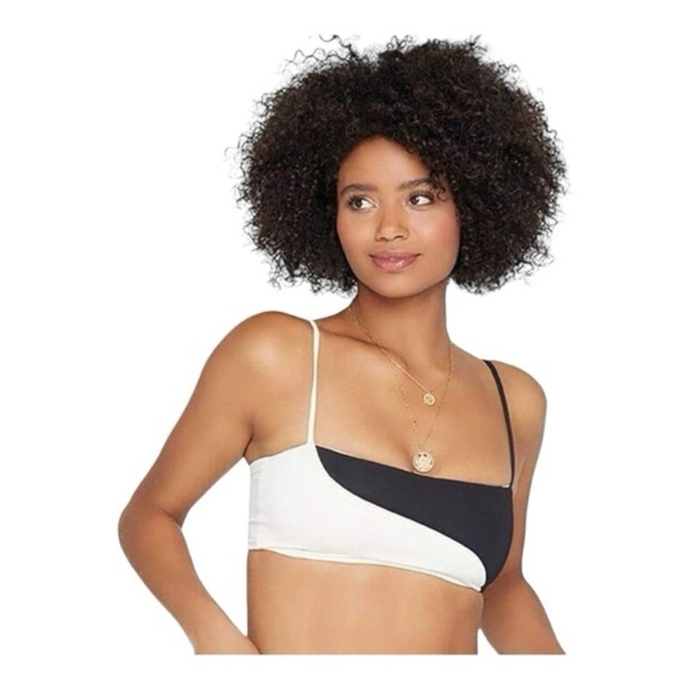 L*Space Black and White Bikini Top size medium